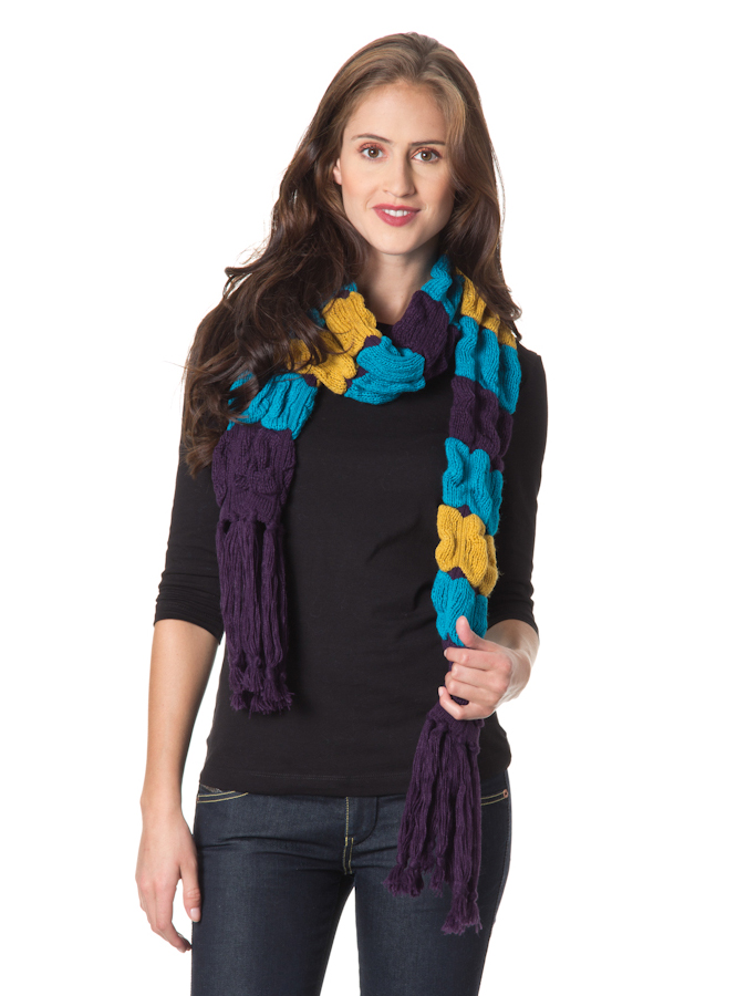 Samaya Schal in blau/gelb/lila Bild 1